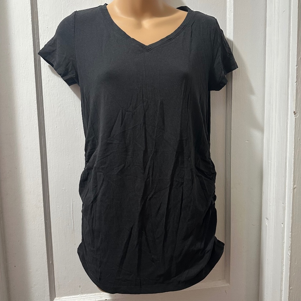 Serra Maternity Black Short‎ Sleeve Top in S